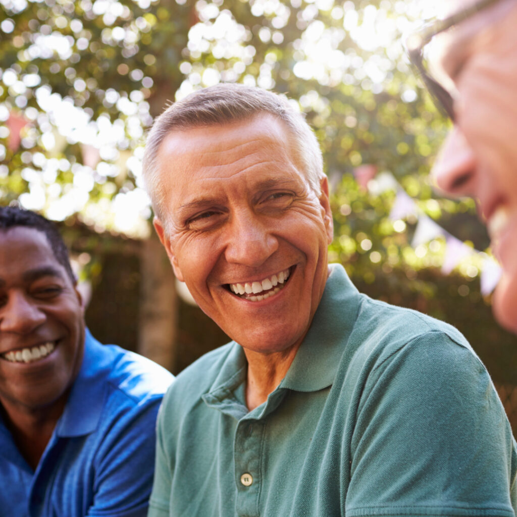 group of men talking